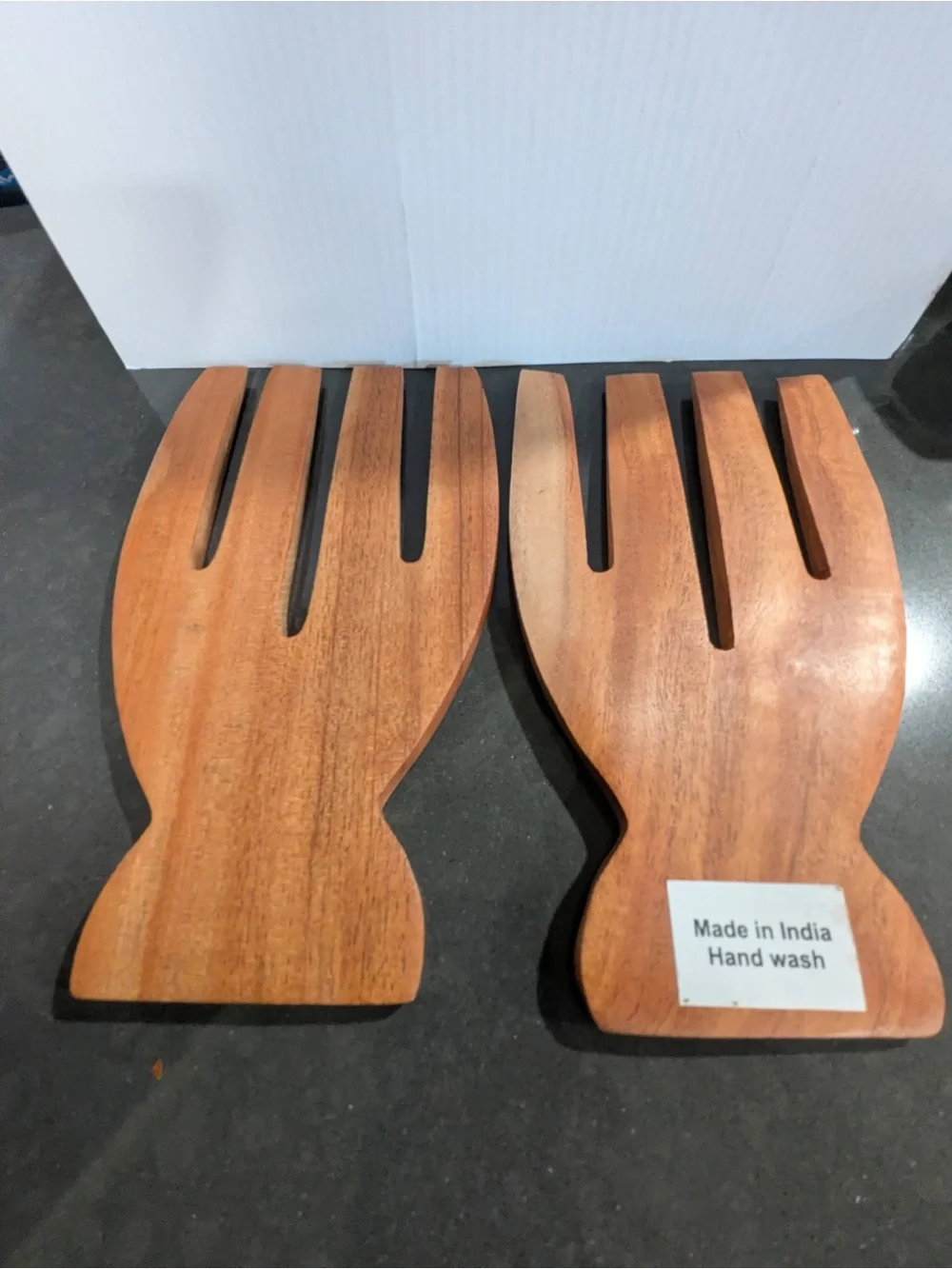 NWOT Wooden Salad Tongs/ Servers | Natural Brown